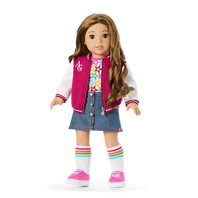 Truly Me™ 18-inch Doll #118 with curly caramel hair