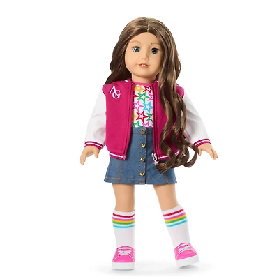 Truly Me™ 18-inch Doll #126 with wavy brown hair