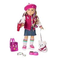 Truly Me™ 18-inch Doll #110, Puppy, Mini Backpack & Accessories AG™ Star Squad Bundle