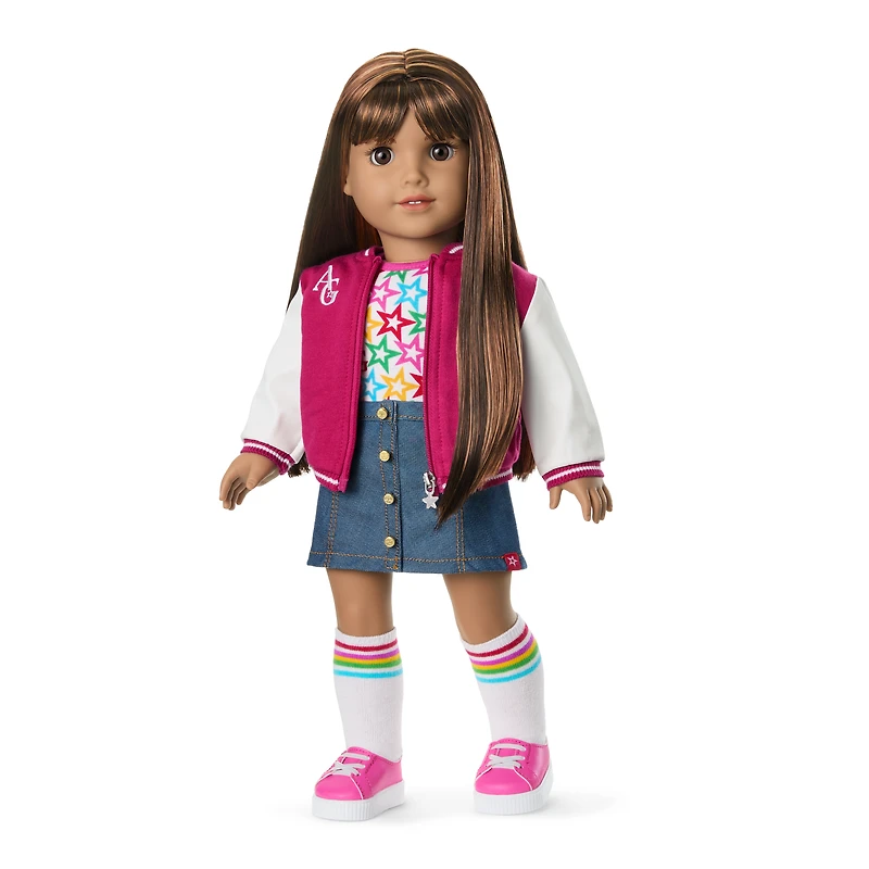 Truly Me™ 18-inch Doll #122 with straight dark-brown hair