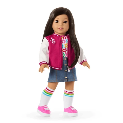 Truly Me™ 18-inch Doll #124 with straight black-brown hair