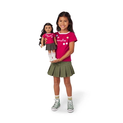Matching AG™ Grin Pins Ringer Tee Set for Girls & 18-inch Dolls