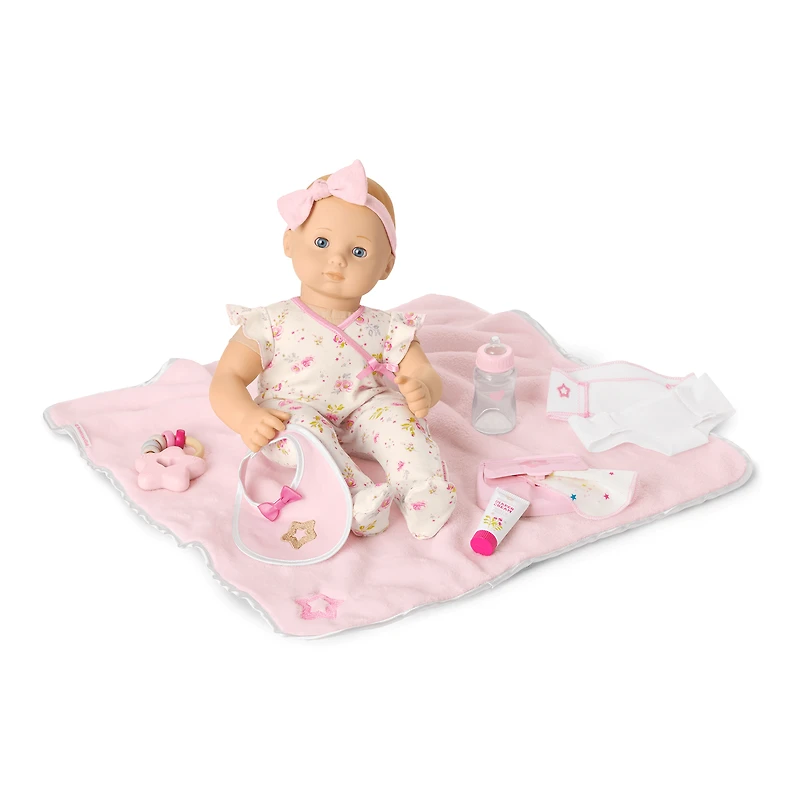 Bitty Baby® Doll #3 with blonde hair Care & Play Set