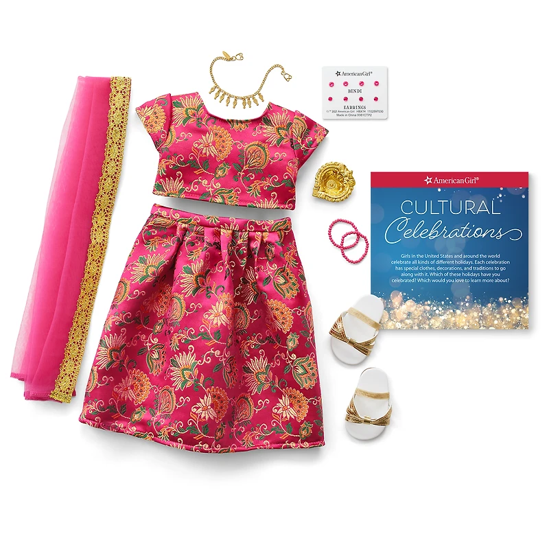 Diwali Celebration Outfit for 18-inch Dolls
