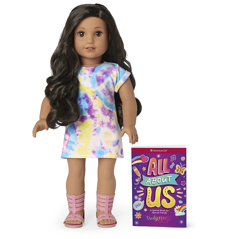 Truly Me™ 18-inch Doll #108 with curly black-brown hair
