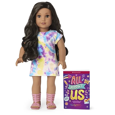 Truly Me™ 18-inch Doll #108 with curly black-brown hair