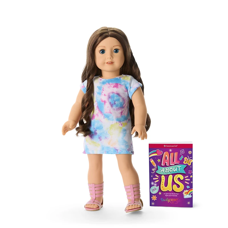 Truly Me™ 18-inch Doll #126 with long wavy brown hair