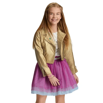 Gold Moto Jacket for Girls