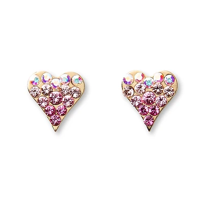 American Girl® x Stephanie Gottlieb Rosy Shimmer Heart Stud Earrings for Girls