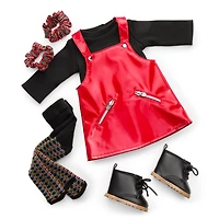 Nicki’s™ Red Vinyl Jumper Outfit for 18-inch Dolls (Historical Characters)
