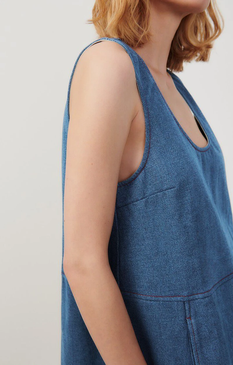 anthropologie blue and white maxi dress American Vintage Paybou Midi Dress - Blue Snow