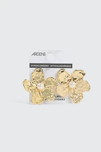 Boucles d'oreilles fleurs perlées