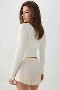 Short boxeur à taille mi-haute en popeline