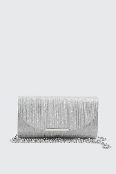 Ardene Shiny Envelope Clutch in Silver | Polyester