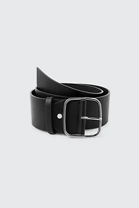 Ardene Square Buckle Belt in Black | Size | Faux Leather