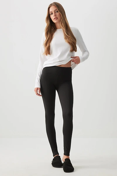 Ardene Super Soft Wide Waistband Leggings in Black | Size 2XL | Polyester/Spandex | Eco-Conscious
