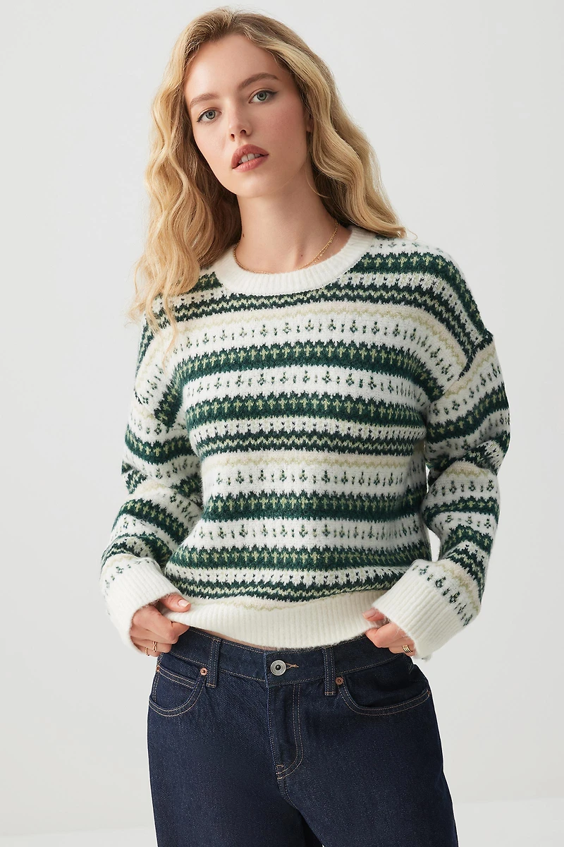 Ardene Short Super Soft Sweater in Dark Green | Size | Polyester/Elastane