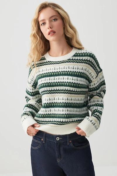 Ardene Short Super Soft Sweater in Dark Green | Size | Polyester/Elastane