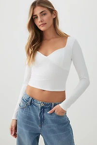 Ardene Bustier Crop Top in White | Size | Nylon/Elastane
