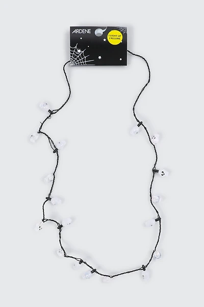Ardene Light Up Skull Necklace in Clear