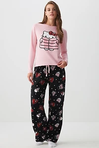 Ardene Hello Kitty PJ Set in Light Pink | Size | Polyester
