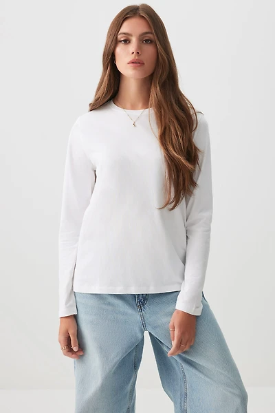 Ardene Basic Long Sleeve T-Shirt in | Size | Cotton/Elastane | Eco-Conscious