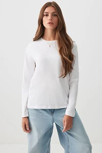 Ardene Basic Long Sleeve T-Shirt in | Size | Cotton/Elastane | Eco-Conscious