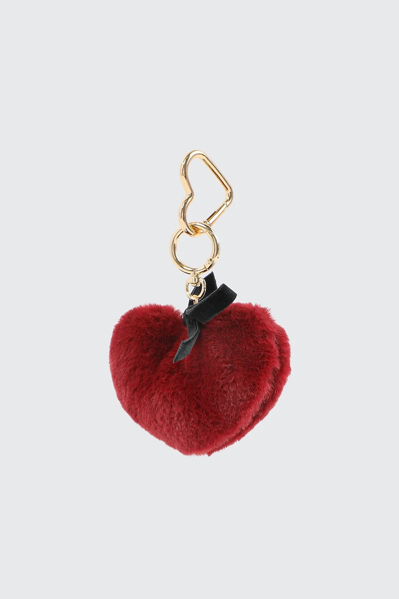 Ardene Plushie Heart Charm in Burgundy