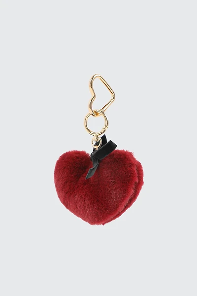 Ardene Plushie Heart Charm in Burgundy