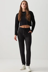 Ardene Super Soft Sweatpants in Black | Size | Polyester/Elastane | Eco-Conscious
