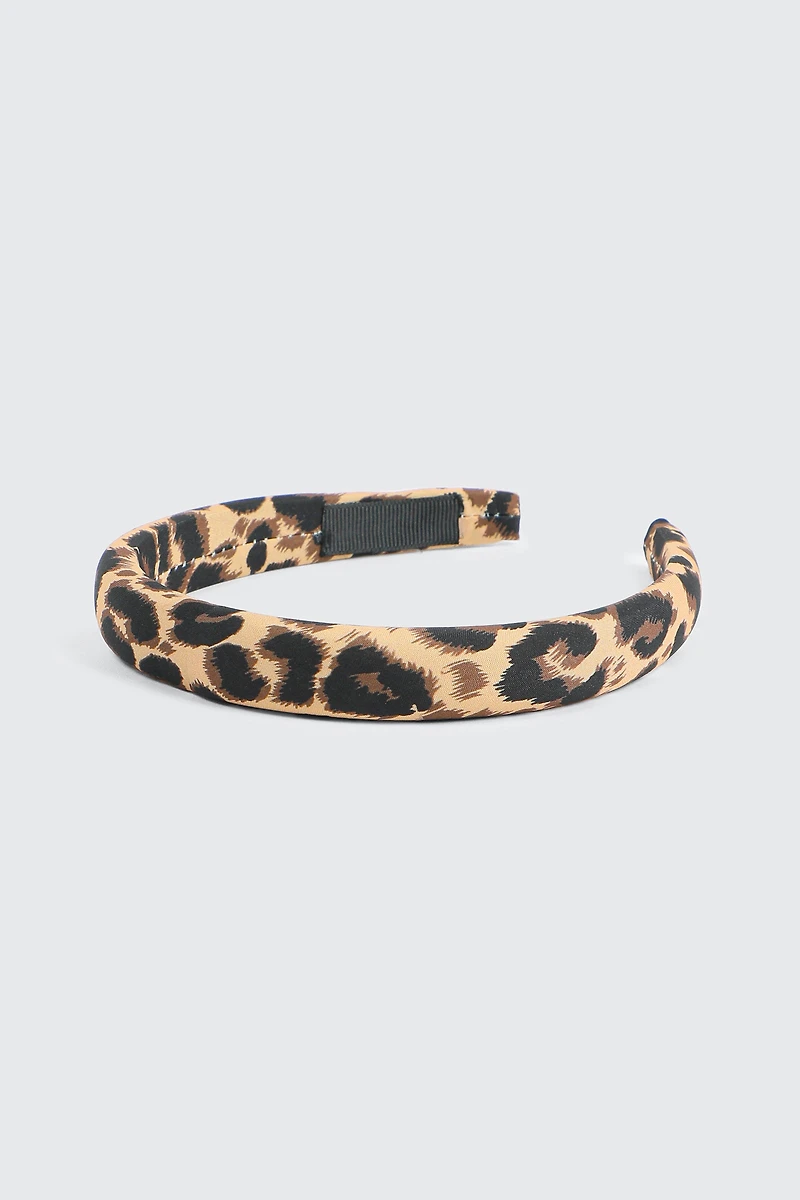 Ardene Leopard Padded Headband in Brown