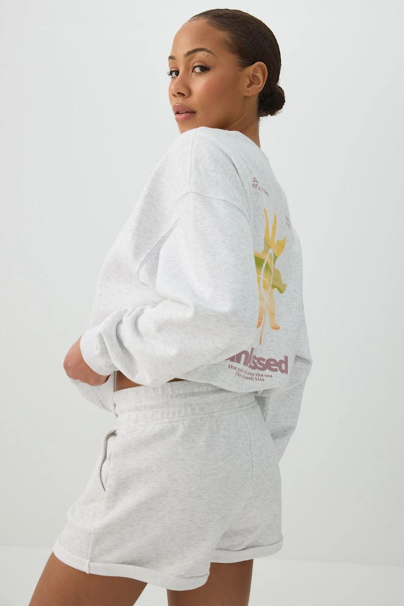 Short détente en jersey bouclette