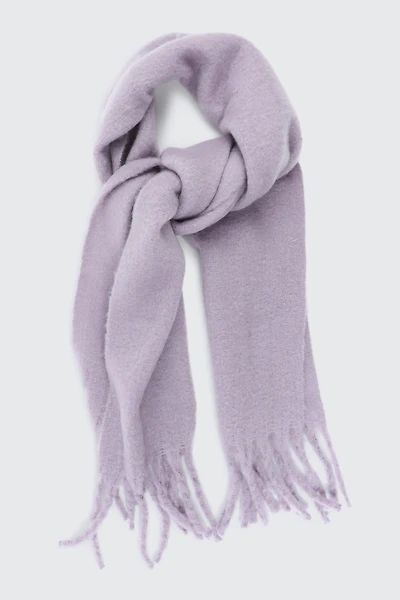 Ardene Rectangular Scarf with Fringes in Lilac | Polyester