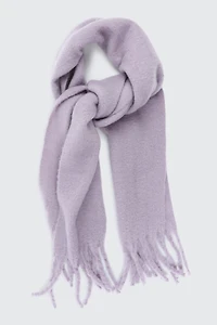 Ardene Rectangular Scarf with Fringes in Lilac | Polyester