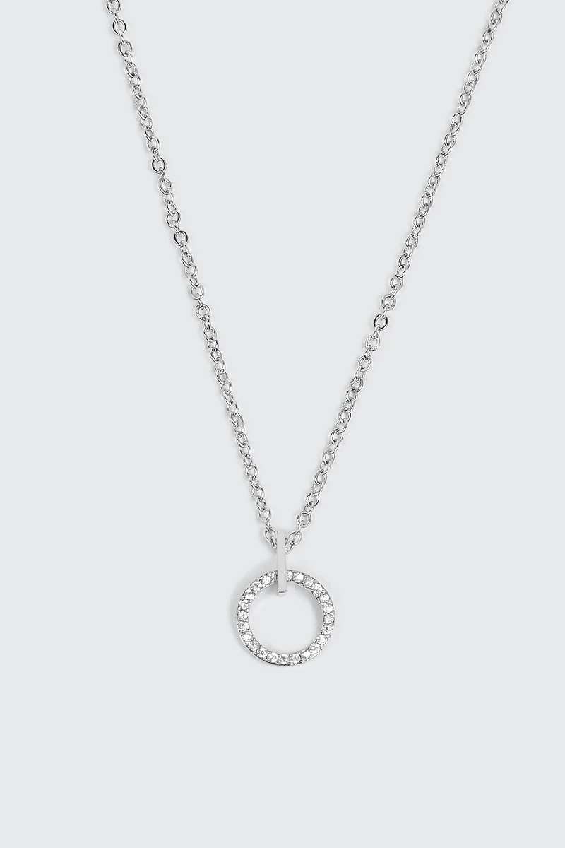 Collier cercle plaqué or blanc 14K