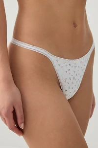 Culotte tanga en pointelle tout-aller