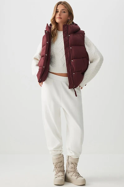 Ardene The Everyday Puff Vest in Crimson | Size | Polyester
