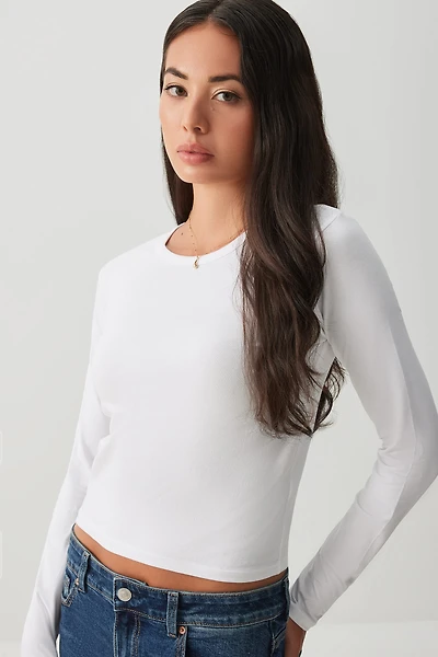 Ardene Effortless Everyday Long Sleeve T-Shirt in | Size | Cotton/Elastane | Eco-Conscious