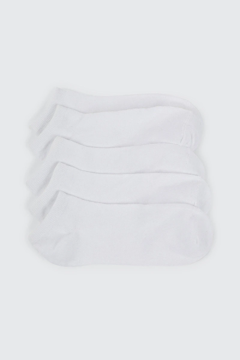 Ardene 5-Pack Solid Ankle Socks in White | Polyester/Spandex