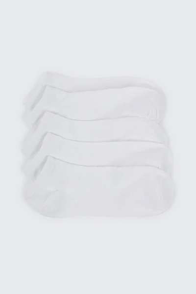 Ardene 5-Pack Solid Ankle Socks in White | Polyester/Spandex