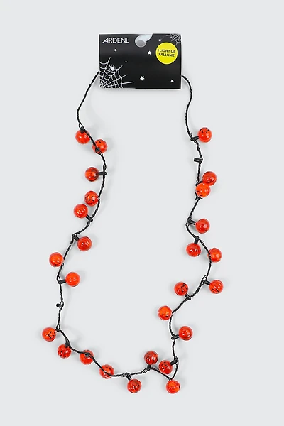Ardene Light Up Pumpkin Necklace in Orange