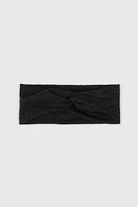 Ardene Eyelet Twist Headwrap in Black | Polyester/Elastane
