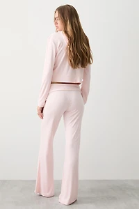 Pantalon de pyjama évasé en velours