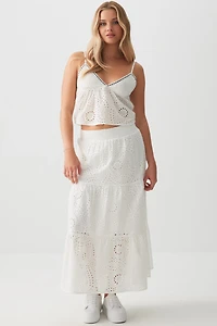 Camisole à broderie anglaise et ruban