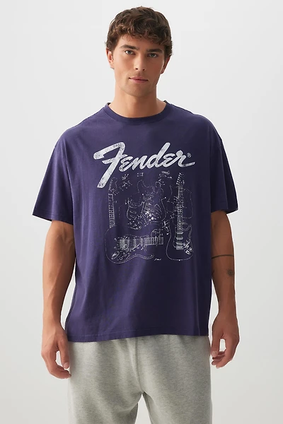 Ardene Man Fender T-shirt For Men in Dark Blue | Size | 100% Cotton