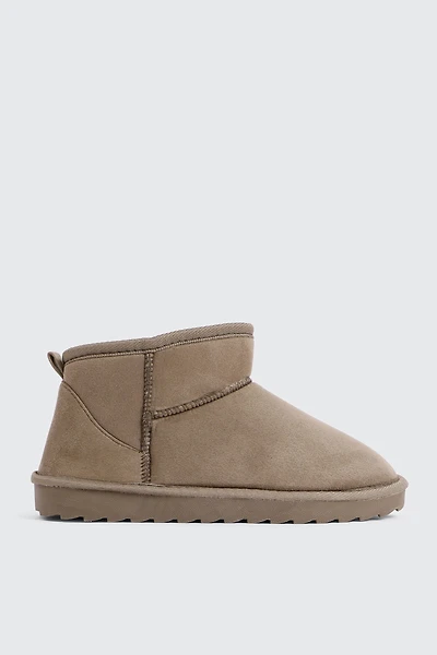 Ardene Mini Faux Sheepskin Boots in | Size | Faux Suede | Eco-Conscious