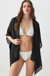 Ardene Crochet Back Swim Cover Up in Black | Polyester/Cotton