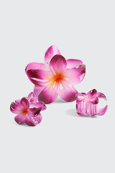Lot de 3 pinces à cheveux fleurs tropicales