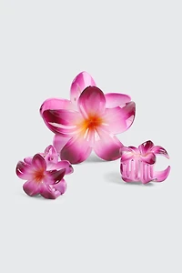 Lot de 3 pinces à cheveux fleurs tropicales