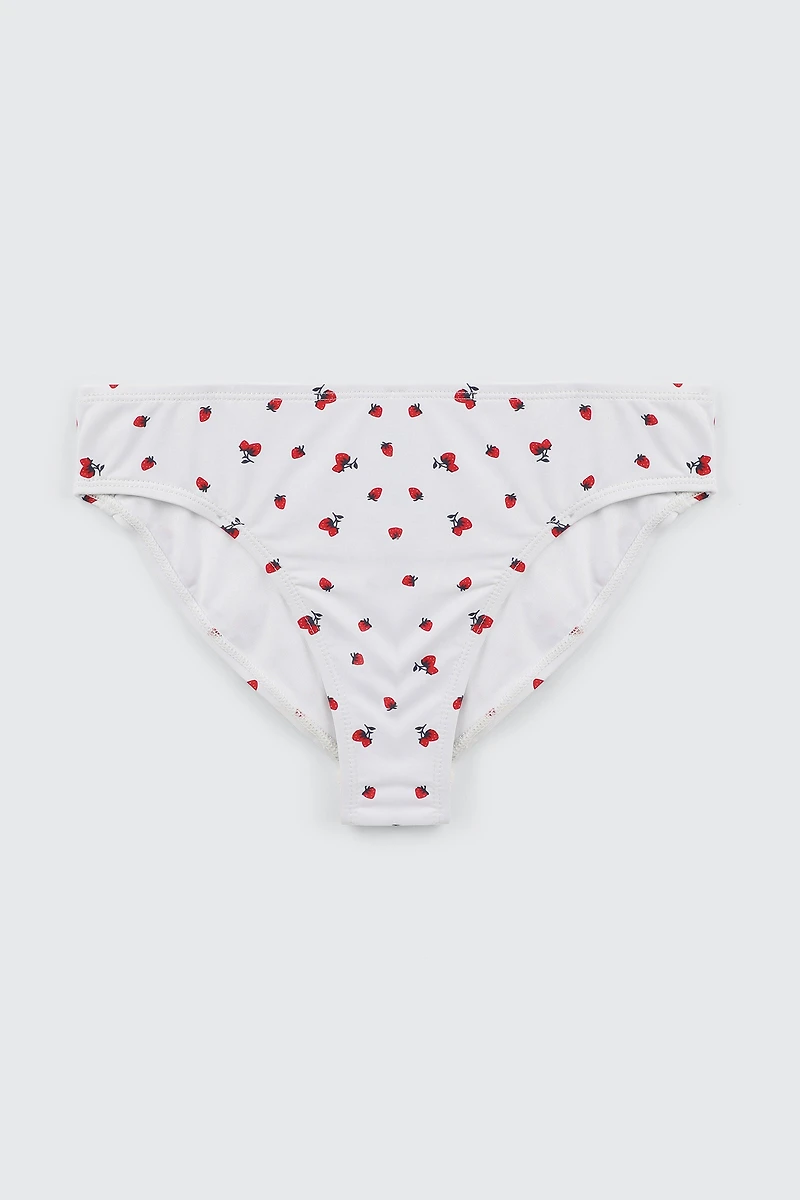 Ardene Kids Printed Swim Bottom in White | Size XL | Polyester/Nylon/Elastane | Microfiber
